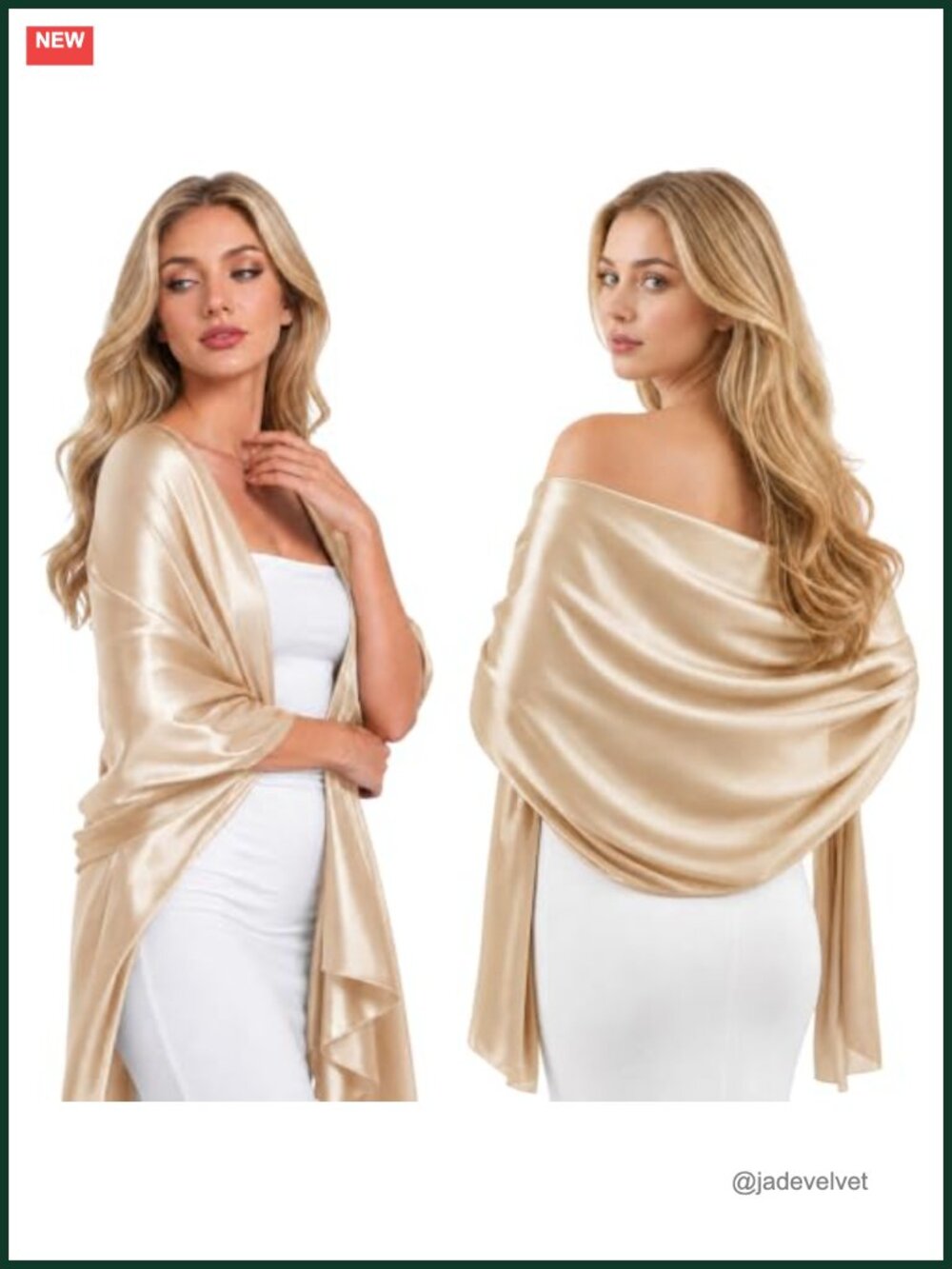 Women Satin Shawl Wrap for Evening Dresses Wedding Cover Up Formal Scarves